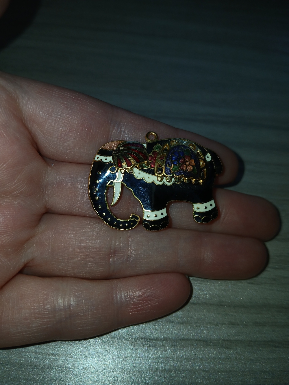 5 For $25 Black Elephant Cloisonné Pendant Necklace - Unbranded